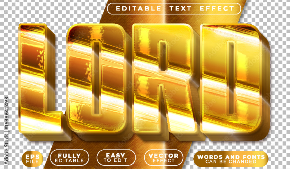 Poster lord legend king royal power vector fully editable smart object text effect