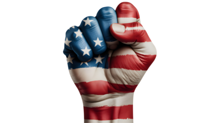 Powerful fist embodies USA pride and patriotic strength, liberty symbol