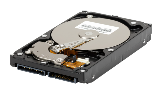 Data storage technology internal hard drive electronics lab product studio environment technical overview. Cut out png