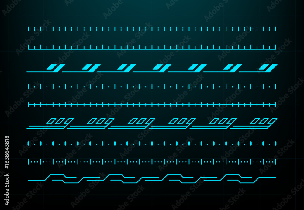 Fototapete futuristic head up display vector graphics elements for user interface design. digital data visualiz