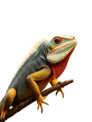 Fototapeta premium Beautiful iguana isolated on transparent background png file