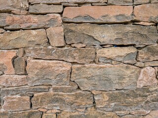 Rustic stone wall texture with natural brown tones and rugged arrangement