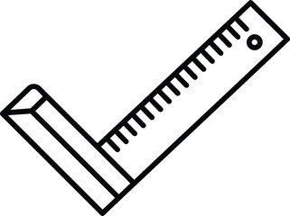 Precise Measurement Tool: A detailed illustration of a sturdy, right-angled tool used for accurate measurements, representing precision and meticulous craftsmanship in a straightforward design.