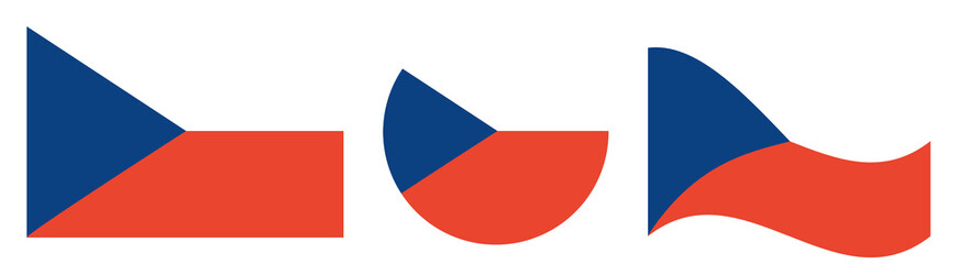 Czech Republic round flag. Waving flag of Czech isolated. Bohemia shape button banner collection. Circular Czechia national flag in circle.	