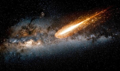 Comet blazing through space