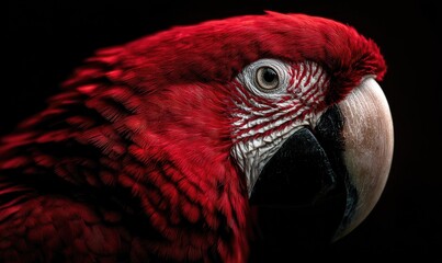 Fototapeta premium Close-up profile of a red parrot