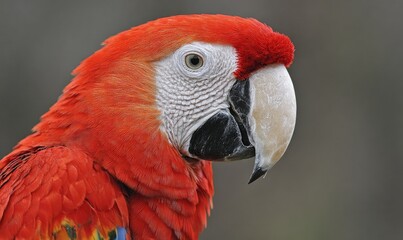 Fototapeta premium Close-up profile of a scarlet macaw