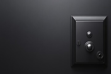 Against a plain white background, an elegant lock adorns a sleek black safe, symbolizing security and prosperity