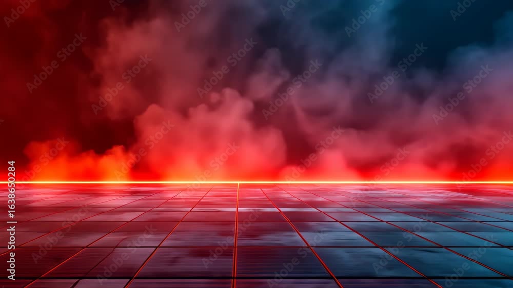 Poster smoky, glowing, futuristic abstract: a captivating composition of a luminous fog hovering above a ti