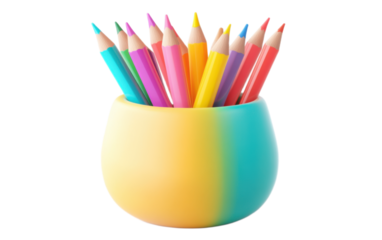 3D icon of a cute school colored on white background,png