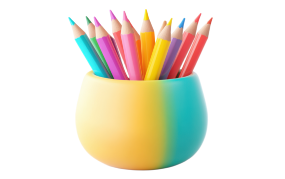 3D icon of a cute school colored on white background,png