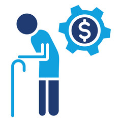 Retirement Plan Flat Blue Icon