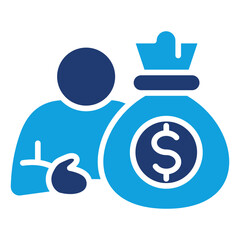 Wealth Flat Blue Icon