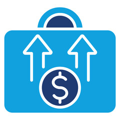 Portfolio Growth Flat Blue Icon