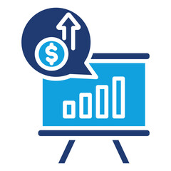 Income Projection Flat Blue Icon