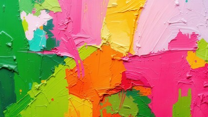 Fototapeta premium Colorful Acrylics in Focus: A vibrant and expressive close-up of layered acrylic paint strokes, the texture and bold color blends captivating the viewer.