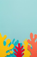 Obraz premium Generative AI, Minimalist Papercut Coral Reef