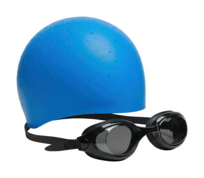 Swimming gear preparation for competitive events in aquatic centers equipment setup indoor environment enthusiastic perspective. Cut out png