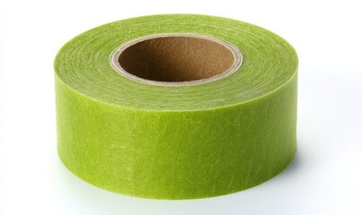 Rolled green tape against white background