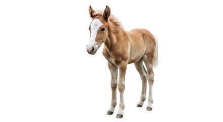Obraz premium Adorable Young Horse Foal Isolated on White