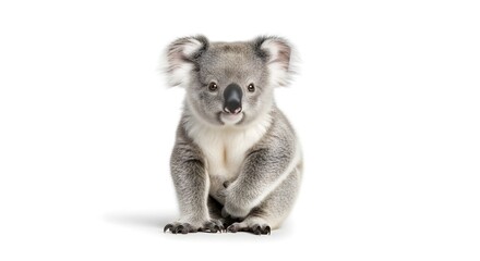 Obraz premium Adorable Baby Koala Sitting on White