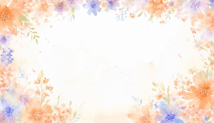 幻想的なオレンジ色の花のフレーム