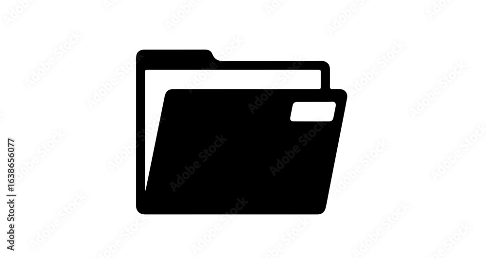 Fototapete object open file folder icon for document management and data storage solutions in black and white s