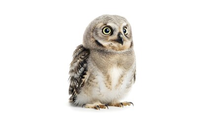Cute Owlet on White Background