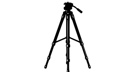 Object black tripod stand for camera photography equipment studio accessory vector illustration graphic design art vector