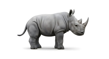 Obraz premium Realistic Rhino Isolated on White Background