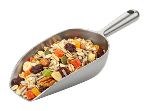 Healthy trail mix ingredients kitchen food bright lighting nutritional snacking. Cut out png