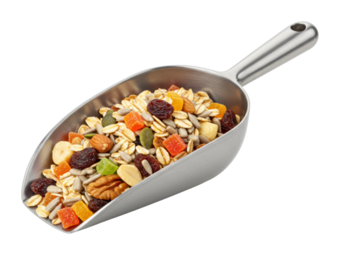 Healthy trail mix ingredients kitchen food bright lighting nutritional snacking. Cut out png