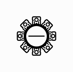 Meeting Room Icon &ndash; People Around Round Table Outline