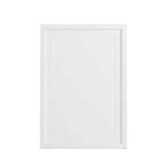 Empty white picture frame isolated on transparent background, ready for your custom image or text