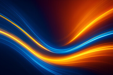 Vibrant energy streams with flowing blue and orange lights for dynamic futuristic designs, captivating motion graphics, and modern technology visuals - Abstract background