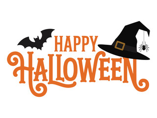 Happy Halloween Text Vector Design