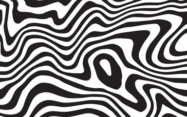 Abstract Horizontal Background With Colorful Waves Lines. Twisted Duo Tone Backgrounds. Abstract Pattern From Lines, Halftone Effect. Black And White In Style Retro 60s, 70s.	
