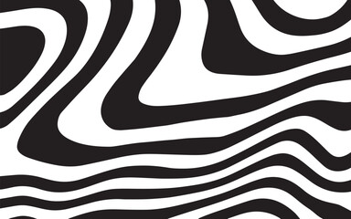 Abstract Horizontal Background With Colorful Waves Lines. Twisted Duo Tone Backgrounds. Abstract Pattern From Lines, Halftone Effect. Black And White In Style Retro 60s, 70s.	
