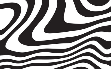 Abstract Horizontal Background With Colorful Waves Lines. Twisted Duo Tone Backgrounds. Abstract Pattern From Lines, Halftone Effect. Black And White In Style Retro 60s, 70s.	
