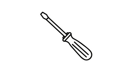 Object screwdriver vector icon flat head screwdriver hand tool repair tool hardware tool construction tool isolated object vector