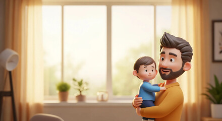 Father and Son 3D Background