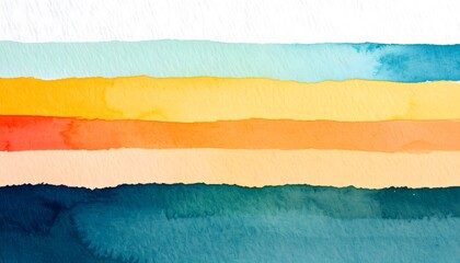 Fondo de acuarela con franjas horizontales en tonos cálidos y fríos