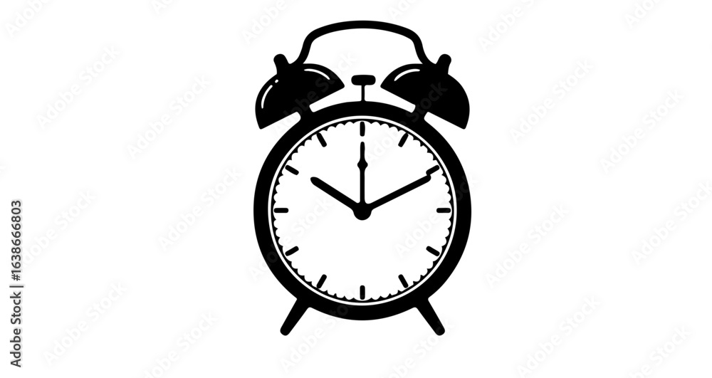 Poster object vintage alarm clock vector illustration for time management and reminders old fashioned clock