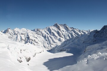Snowy Mountain Glacier Landscape in the Swiss Alps