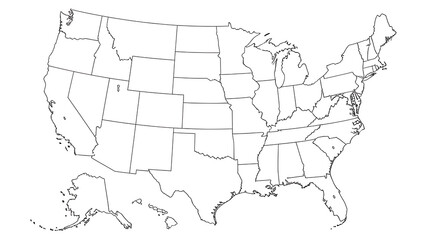 US map, USA map, United States map, USA map with state names, US states labeled, USA political map, American states map, USA state boundaries, US geography map, USA labeled map, US map illustration, 