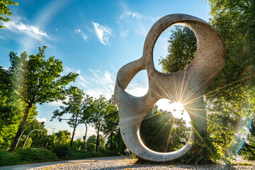Unique Abstract Sculpture in Hamburg, Germany during Summer