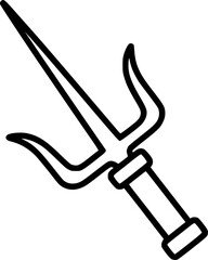 Sai weapon outline icon vector
