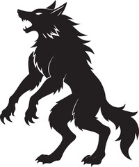  Werewolf silhouette vector  icon illustration-simple silhouette illustration of werewolf, perfect for werewolf logos and icons