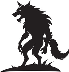  Werewolf silhouette vector  icon illustration-simple silhouette illustration of werewolf, perfect for werewolf logos and icons
