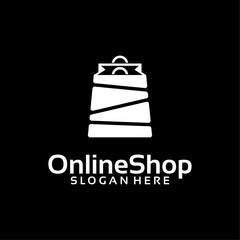 Flat Online Shop logo designs, Shopping logo symbol vector